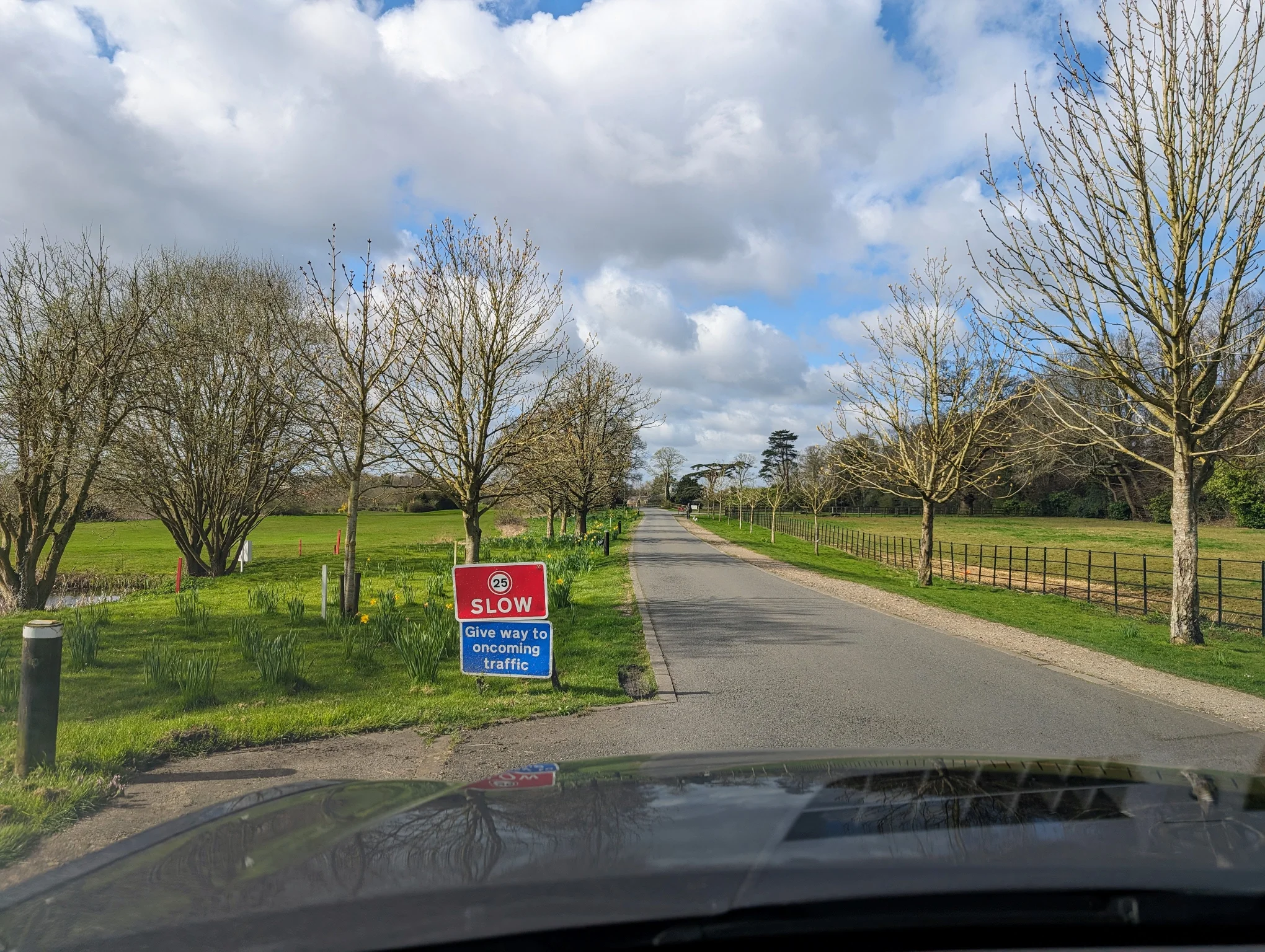 The tree lined approach to Whittlebury Hall