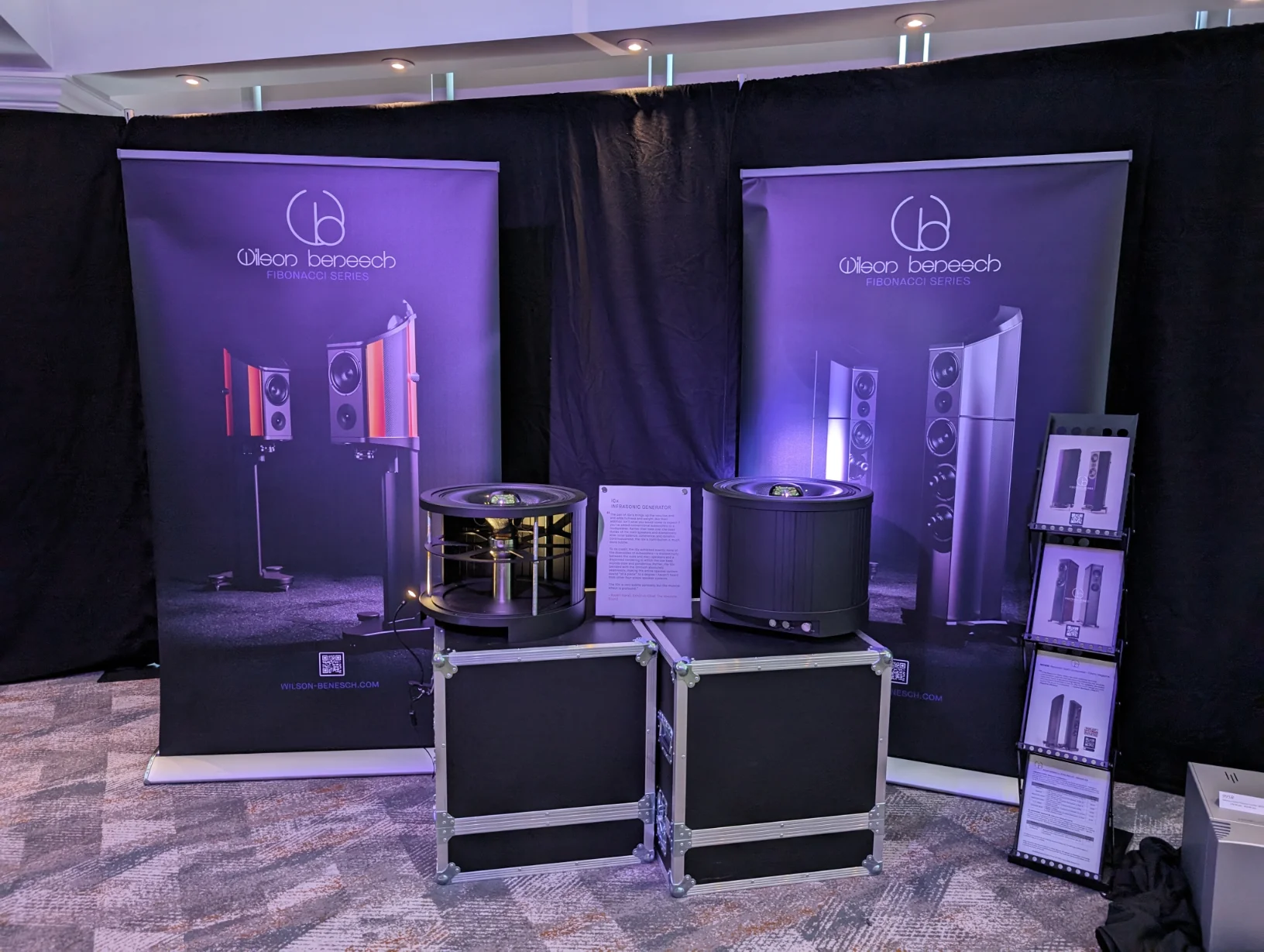 The IGx Infrasonic generator was on show here with a complete unit along with an open model to see what’s inside. We have a video of one of Lukes presentations of the IGx but it ended up being 7.5 minutes long, there is a lot more than meets the eye with the IGx and it was great to hear the A/B demonstration once more.