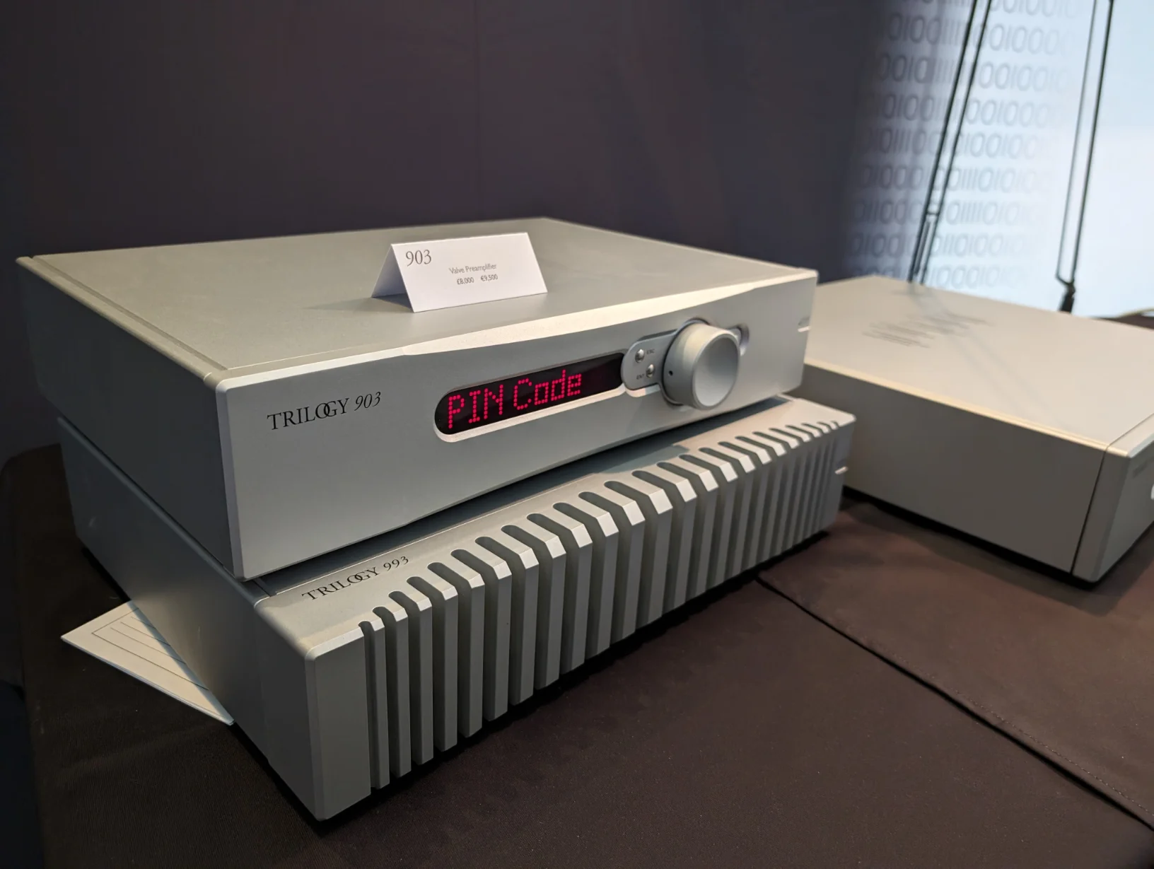 Wilson Benesch partnered up with Trilogy Audio and CAD for the show. British manufacturing at its best, the Trilogy Mono’s running a mere 20W in pure class A did a fine job with the Disco’s.