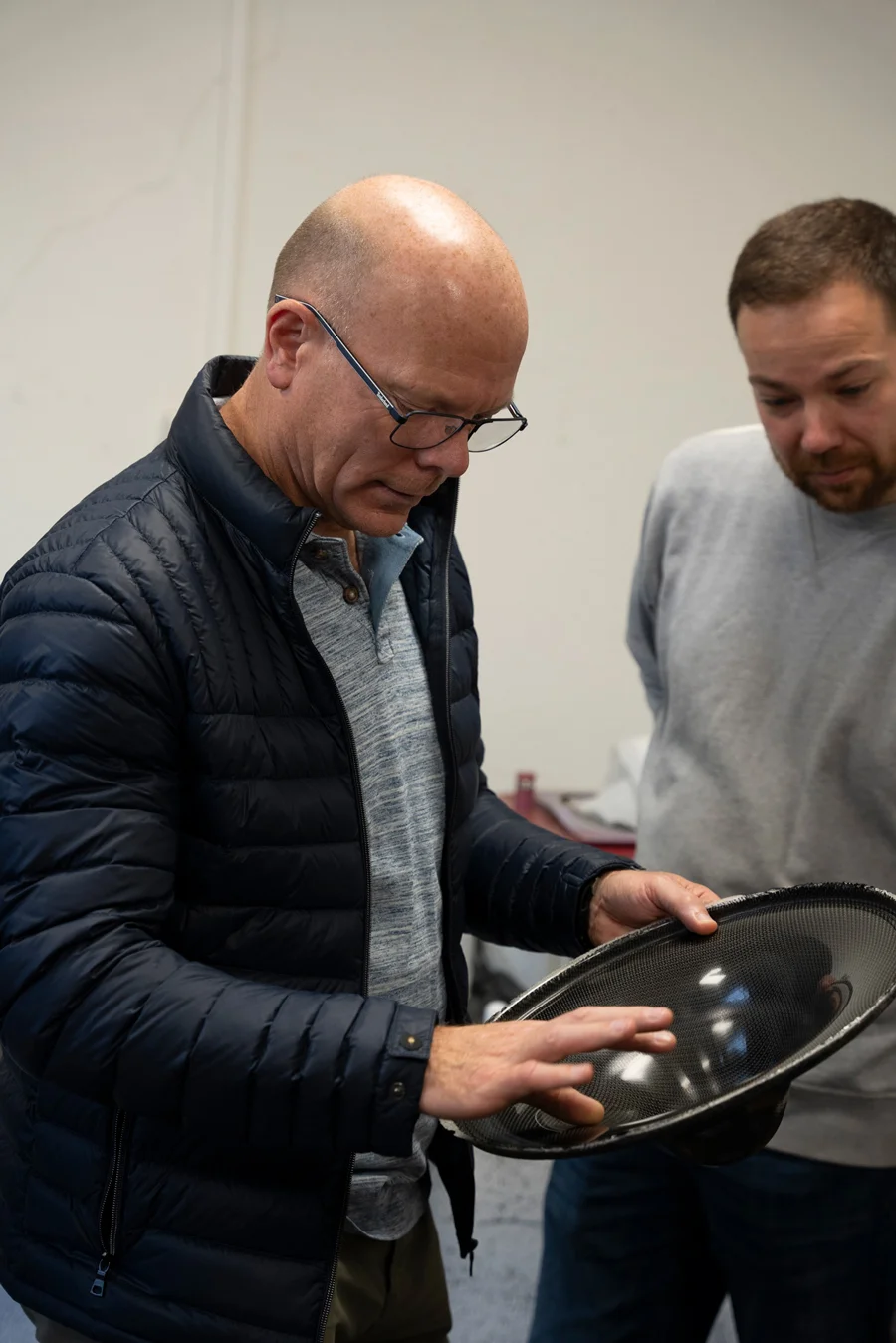 Graeme with the 18” Carbon Fibre – PET diaphragm